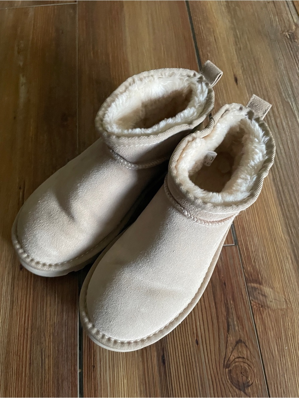 UGG Women's Short Shearling-Lined Ankle Boots in Light Beige
